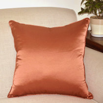 欧式纯色仿真丝绸沙发抱枕/靠垫套/床头办公靠枕 满额包邮(砖红)