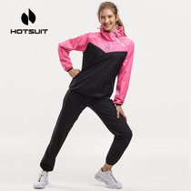 【李响推荐】hotsuit后秀运动套装男女休闲春季暴汗服健身跑步(XL（女125-135斤  男170-180斤） 女款-玫红)