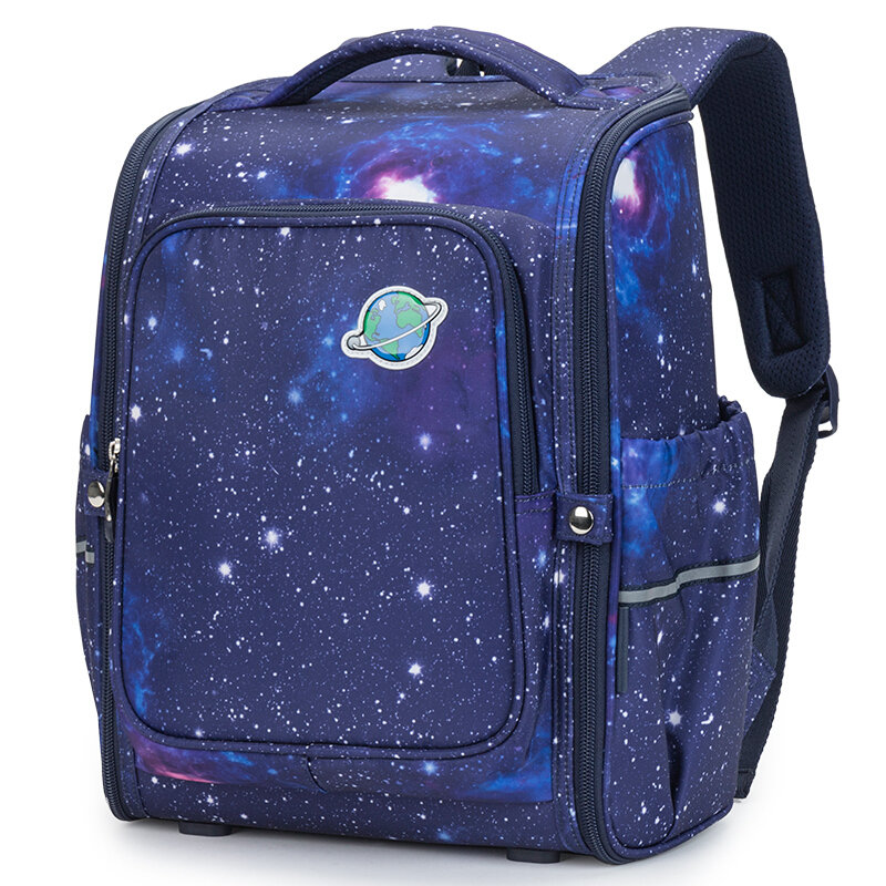 【cx2002藏青星空户外背包图片】卡拉羊小学生书包 一体式可打开好