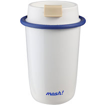 日本mosh高颜值保温杯女士吸管杯带盖户外便携咖啡杯保温保冷水杯子 白色350ML