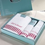 米罗梦幻 全棉浴巾毛巾方巾香皂 4件装礼盒RC-SH023