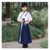 儿童古装汉服男童国学服女童中国风短袖演出服书童表演服(蓝色短袖 130码)