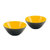 意大利 GUZZINI 多彩沙拉碗小吃盘果盘 二件套 12cm 国美厨空间(黄黑)