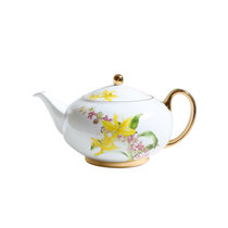 安娜16点英式下午茶茶具套装咖啡杯欧式小奢华骨瓷咖啡具陶瓷高档(小茶壶600ml（兰花绿野） 默认版本)