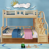 木巴家具 实木儿童床上下床高低床子母床现代简约双层床成人松木床上下铺床(原木色C320 默认)