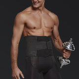 塑身带男士收腹塑腰运动腰封排扣瘦小肚子神器健身塑身塑形弹力束腰带(黑色 L)