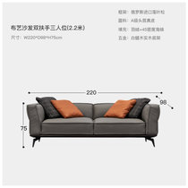 客厅布艺沙发意式极简轻奢现代简约意大利设计师款(双扶手三人位【2.2米】)