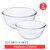 玻璃碗沙拉家用大号汤碗微波炉专用耐高温热透明打蛋烘焙碗和面盆(1600ML+2700ML【2件套】)