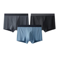 LPCSS品牌男士内裤60S莫代尔时尚纯色透气舒适夏季薄款四角平角裤(深灰+黑色+锆蓝 XXL)