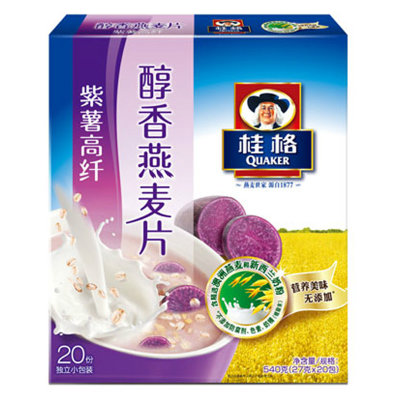 桂格燕麦片推荐：桂格醇香燕麦片紫薯高纤540g方便早餐燕麦片