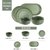 北欧碗碟套装家用轻奢日式餐具简约复古陶瓷碗盘子ins风碗筷餐具(墨绿色套装)