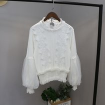 2018早春新款韩范灯笼袖长袖T恤女装小衫  均码(白色)