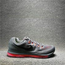 NIKE耐克新款男子透气运动气垫鞋登月男鞋跑步鞋(灰红 42)