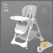 karmababy宝宝餐椅婴儿坐椅多功能可折叠家用吃饭儿童座椅子(Gentry-Pro（铂金灰）+音乐餐盘 默认版本)