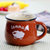 复古创意陶瓷杯大肚杯子 牛奶早餐杯咖啡杯 色釉马克杯可logo定制  大号350ml(咖啡色)(大号瓷盖瓷勺)