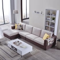 左右布艺沙发 可拆洗贵妃L型简约现代小户型客厅家具组合沙发 DZY2509(配色咖啡58-7C 转二件反向)