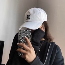 SUNTEK帽子女春夏天韩版百搭学生字母鸭舌帽男时尚棒球帽网红防晒遮阳帽(可调节 R字母-白色)