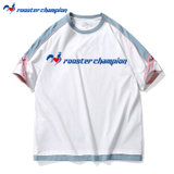 ROOSTER CHAMPION法国公鸡短袖T恤男新款欧洲站复古拼色半袖F3952(白色 S)