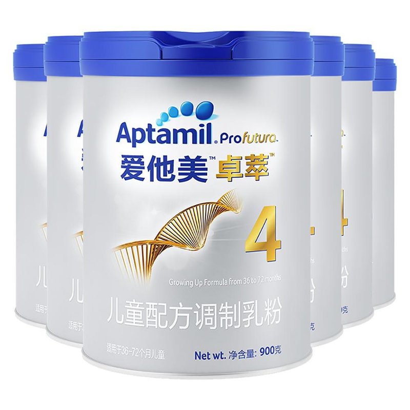 4段奶粉超市婴幼奶粉爱他美卓萃4段900克白金版6罐装1返回商品页