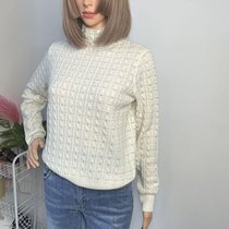 Betays 韩版复古日系高领毛衣2021年冬季新款宽松慵懒风上衣女(白色 M)