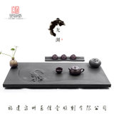 乌金石浮雕雕刻茶盘天然石头茶海大号茶台手工茶具(90*40*3 其他)