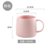 创意杯子陶瓷高颜值茶杯马克杯带盖带勺子家用水杯女学生韩版可爱(粉色 杯+盖)