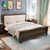 亚格林 美式 床 实木床1.8米1.5m双人床婚床软靠皮床卧室家具(床)