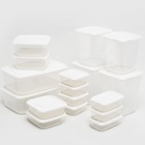 冰箱收纳盒10件套装保鲜盒专用放置食物分类小号特小便携冷冻装肉(白17件（大小都有，小号较多） 默认版本)