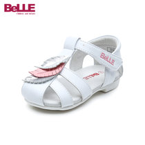 Belle/百丽童鞋2018夏季新款女童凉鞋中小童休闲单鞋舞蹈鞋DE5939(16码 白色)