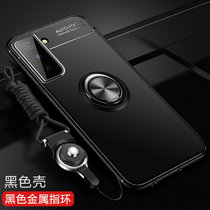 三星s21+手机壳 三星S21Plus保护套SM-G9960防摔硅胶软壳薄男女款一体指环挂绳手机套送水凝膜(图1)
