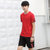 凯仕达短袖t恤男士套装潮流夏季2018新款运动圆领透气男装LWQ01-1(男款-红色 M)