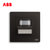 ABB官方旗开关插座面板轩致无框星空黑色系列USB+五孔一开单控双控错位二三插三孔16A电视电话电脑六类网插86型家用(红外壁脚灯AF406-885)