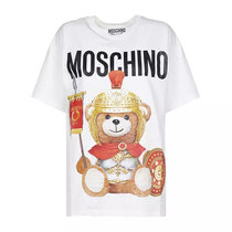 Moschino白色棉女装短体恤 0703-5540-V1002XS白色 时尚百搭