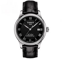 天梭(TISSOT)手表力洛克系列 T006新款80小时全自动机械时尚潮流精钢表带男士腕表T006.407.16.053(银壳黑面黑皮带)