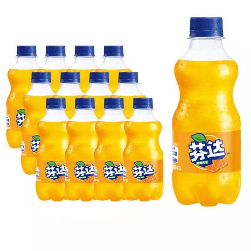 可口可乐芬达fanta橙味橙汁饮料碳酸饮料300ml*12瓶 整箱【图片 价格 