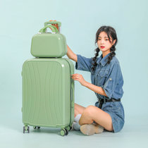 24行李箱女小型轻便20寸学生ins网红新款密码箱子26旅行拉杆箱潮(901款/子母抹茶绿 20寸)