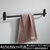 黑色太空铝毛巾架 卫浴浴巾架卫生间置物架五金挂件套装免打孔(单杆60cm)