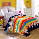 水漫庭家纺 法莱绒毛毯 加厚保暖珊瑚绒 法兰绒毯子 午睡儿童卡通盖(彩虹先生 120×200)