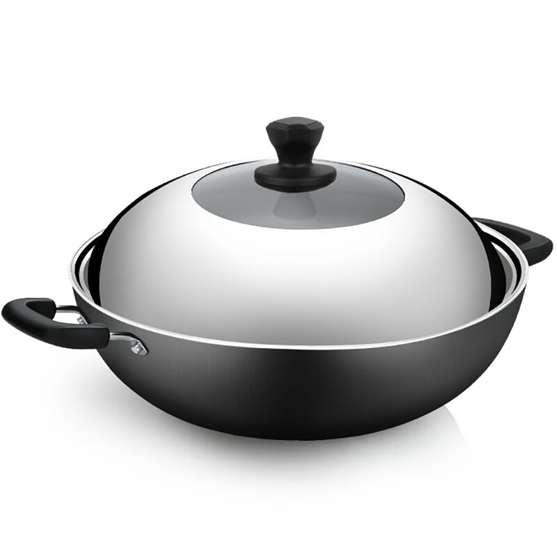 【炊大皇炒锅图片】炊大皇 炒锅 40cm铸铁锅 无涂层 铁锅 生铁锅具电