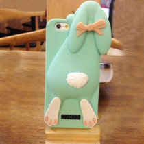 亿和源iphone龅牙兔手机壳苹果6plus保护套硅胶可爱防摔(兔子浅绿--5.5)