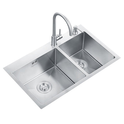 悍高 Higold 手工水槽双槽纳米不锈钢加厚洗菜盆水盆淘菜盆厨房台上盆台下盆水槽套装12款80 45 21纳米双槽 不配龙头 图片价格品牌报价 真快乐app