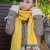 韩版情侣针织围巾 秋冬季保暖长毛线 女士羊毛羊绒围脖 W067(黄色)