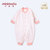 小米米婴儿衣服棉 春秋季宝宝对襟长袖连体衣 婴幼儿爬服打底服(红匹印 80cm（9-18月）)