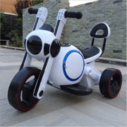 儿童车儿童电动车摩托车三轮车可坐电动汽车高品质加长款多功能宝宝玩具 儿童玩具车可坐人(白色)