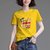 短袖t恤女夏装韩版纯棉宽松体恤简约半袖打底衫字母百搭上衣(黄色 XL)