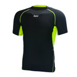 REA 男式 拼色运动舒适短袖T恤R1612-001(黑色 S)