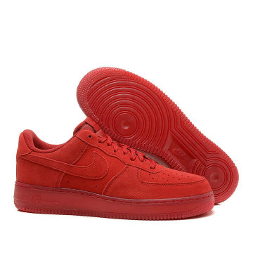 专柜* nike air force 107 lv8 af1 红十月麂皮果冻底 718152-601(红