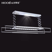 HOOLLA电动晾衣架 全封闭式智能遥控LED照明自动阳台升降晒晾衣机