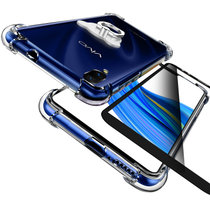 VIVOX23手机壳 VIVO X23手机套 x23保护套壳 透明硅胶全包防摔气囊保护套+全屏钢化膜+指环支架