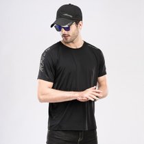 威猛短袖t恤男2021夏季新款运动健身速干衣T恤衫冰丝透气跑步短t TS0605XL黑 冰丝 速干 透气